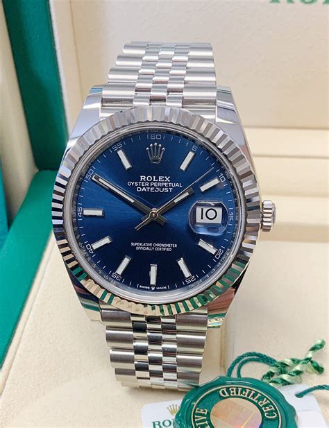 rolex datejust arabic blue|rolex datejust blue dial 41mm.